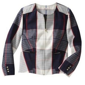 Merona Plaid Leather Accent Jacket